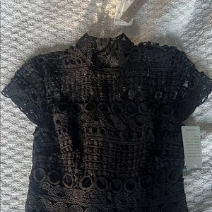 Nordstrom Elegant Black Lace Blouse